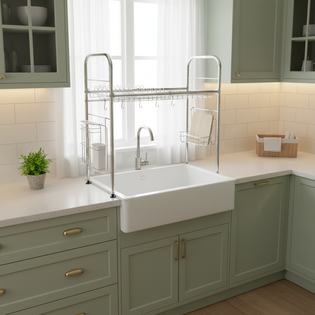 Rack Drying Dishes On Sink