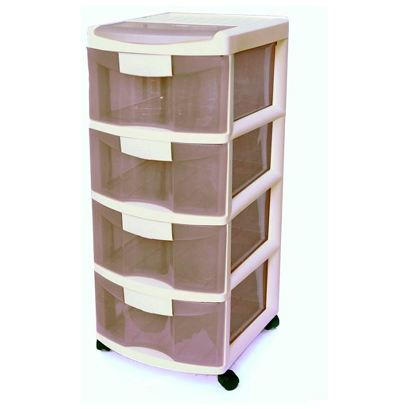 Drawers Storage Plastic 4 Cream - Crown