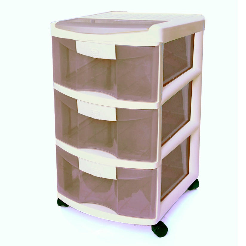 Drawers Storage Plastic 3 Cream - Crown