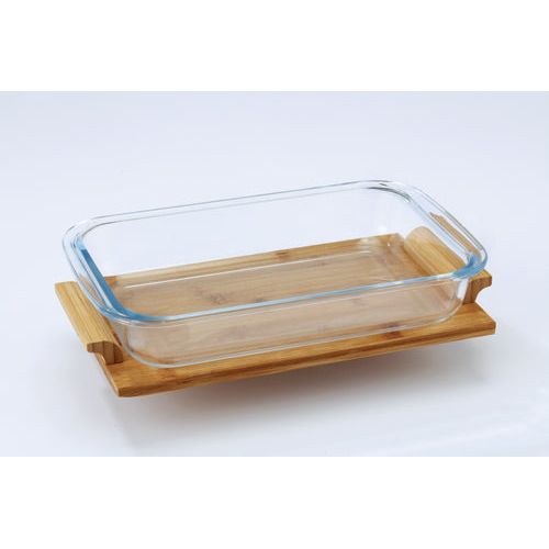 Serving Rectangular Set Plate + Tray Wood