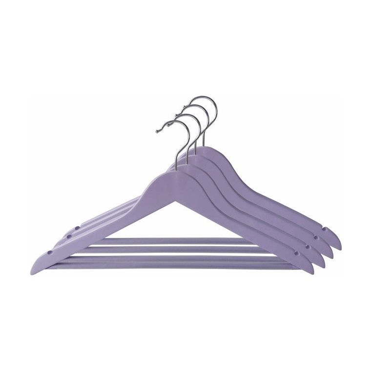 Wood Purple Set 4 Hangers Light Matte