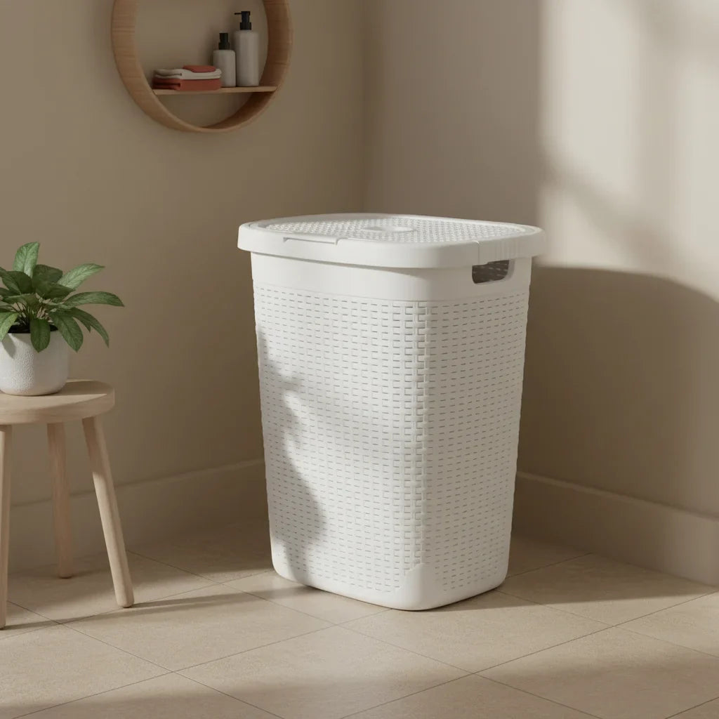 White Laundry Basket 50L