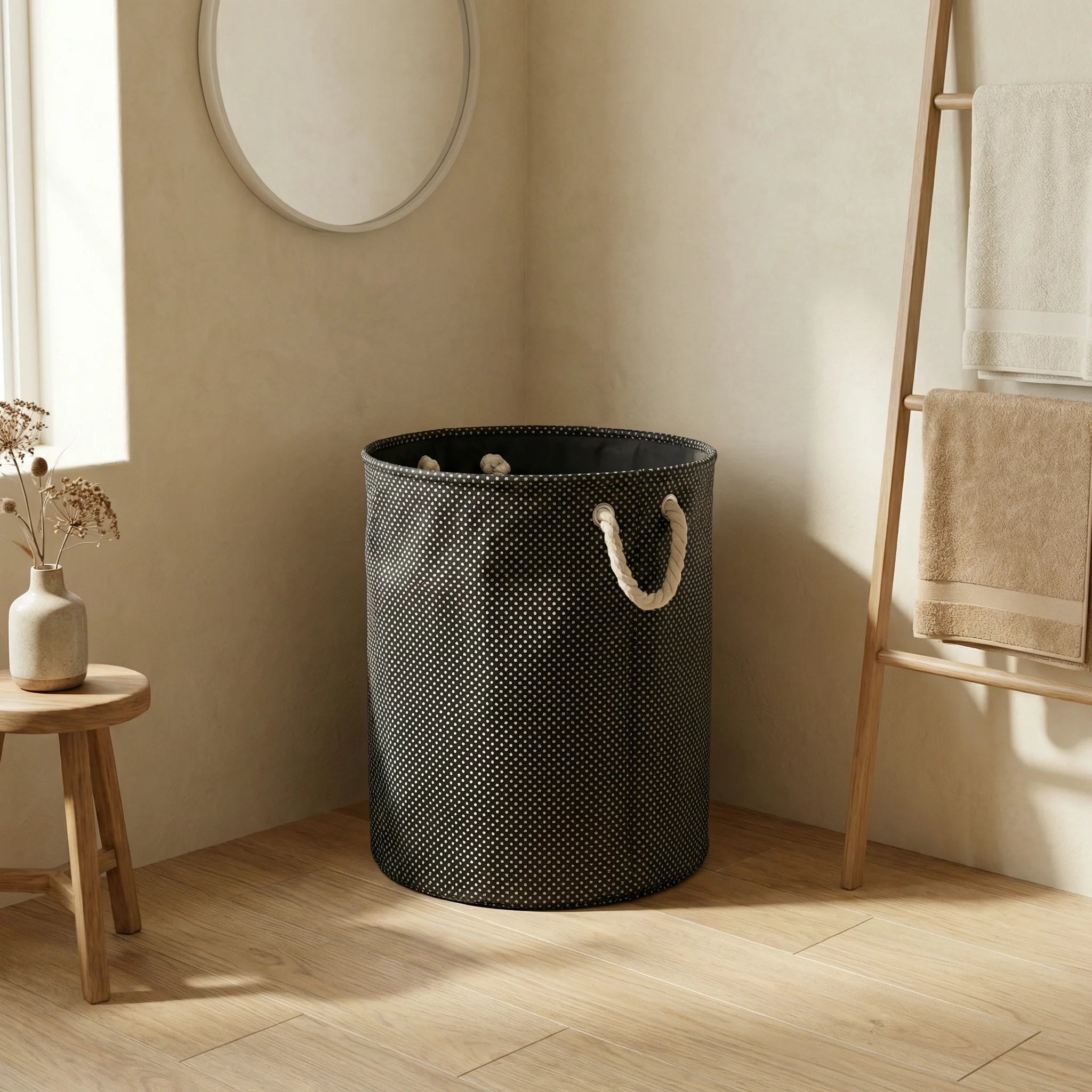 Laundry Basket Fabric 50L Dots