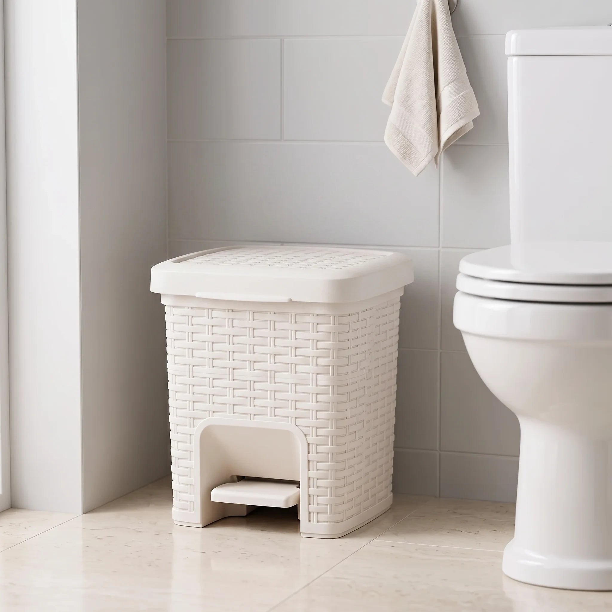 Square Rattan Pedal Bin 6L Pergamon