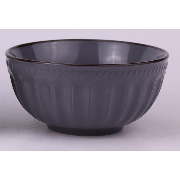 Grey Striped Soup Bowl
