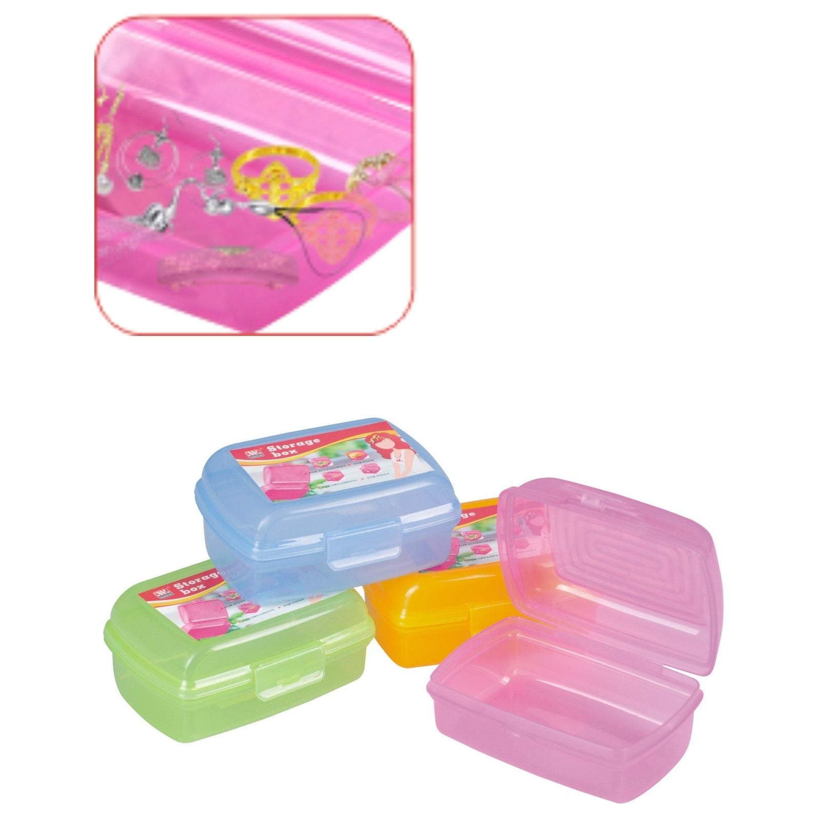 Plastic Colorful Box Food 12.3*8.8cm