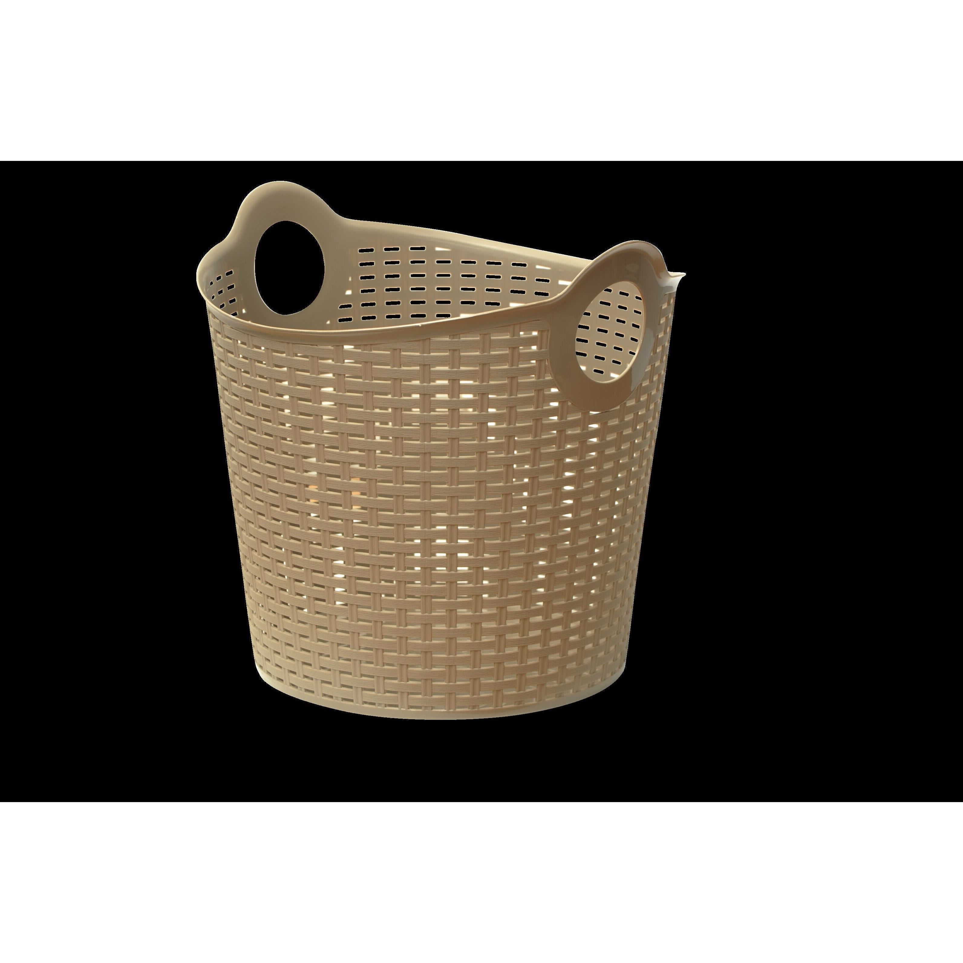 Round Rattan Basket 41cm Imitation