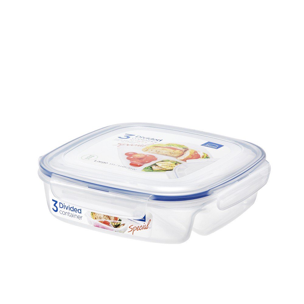 Plastic Square Box 750ml Divided L&L