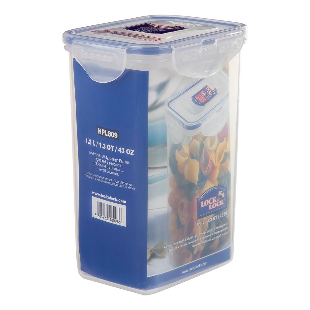 Plastic Rectangular Box 1.3L L&L
