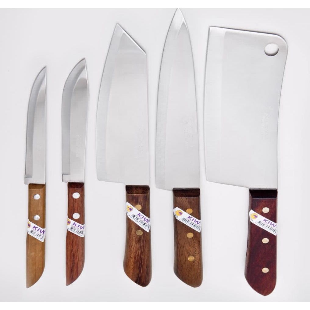 Set 5 Knives Shp Handle Wood KIWI