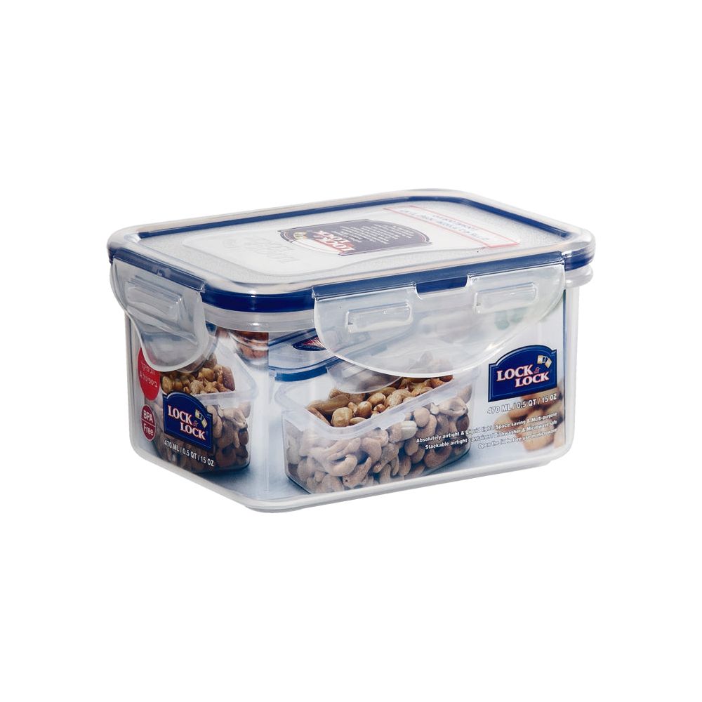 Plastic Rectangular Box 470ml L&L