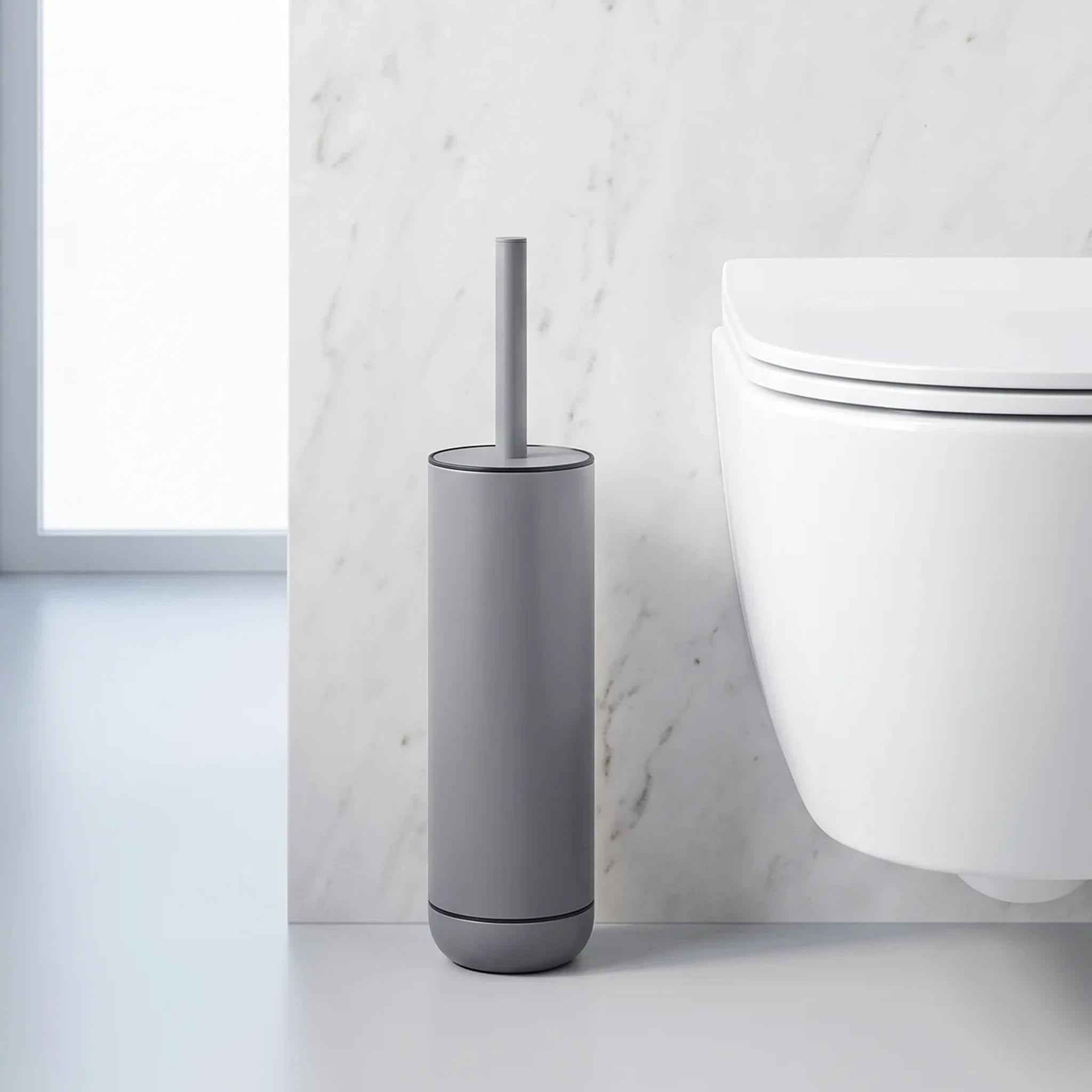 Round Grey Manhattan Toilet Brush