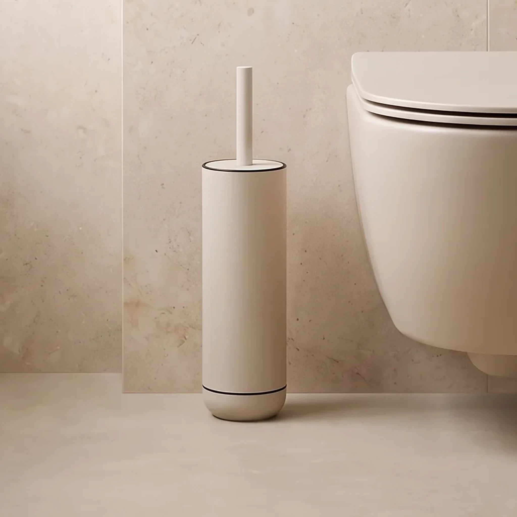 Round Cream Manhattan Toilet Brush