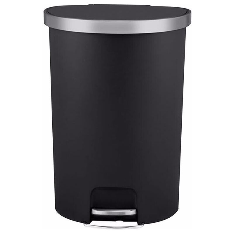 Round Black Pedal Bin 55L Half Matte EKO HANNA