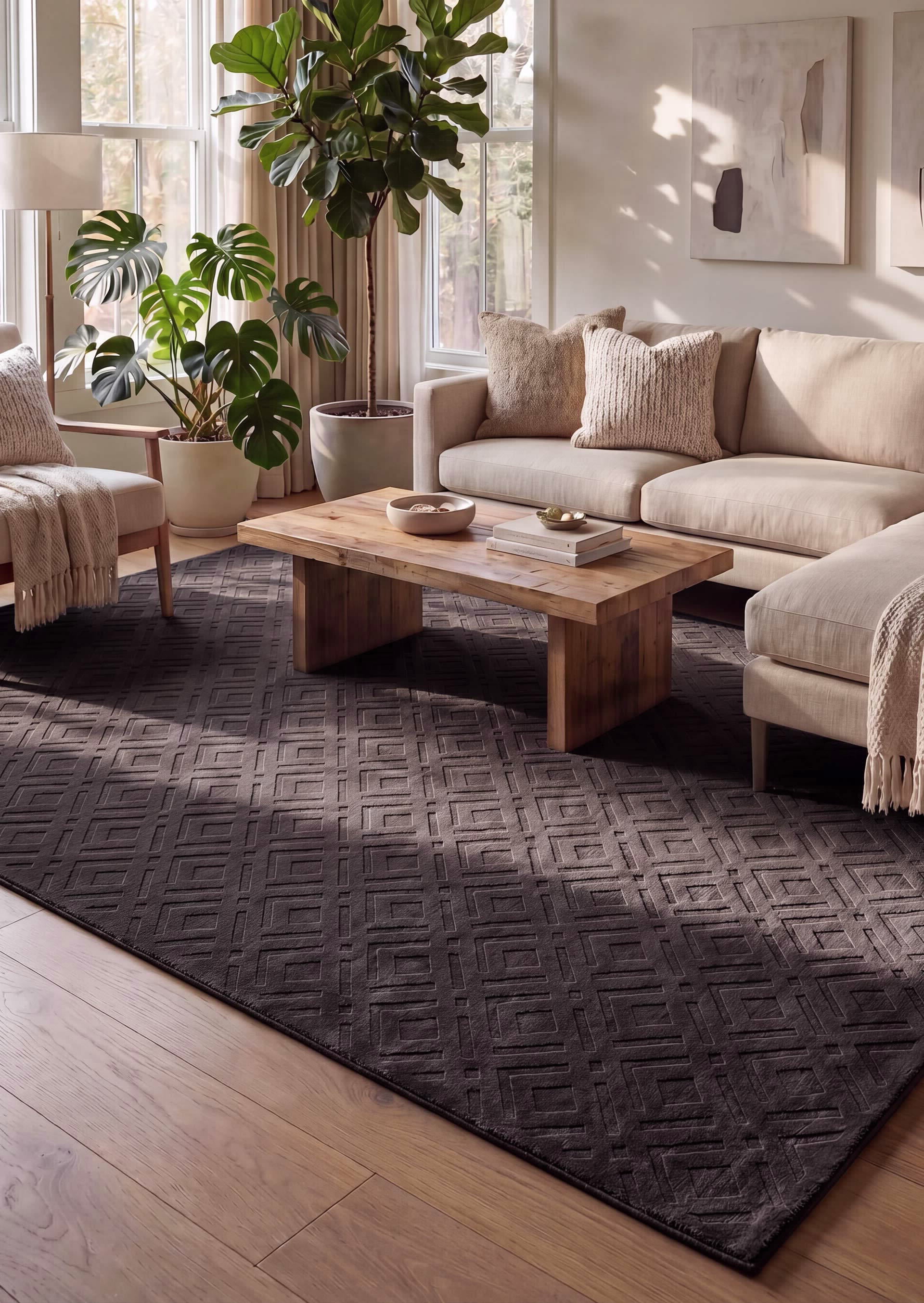 Rug 160/230cm Oska Diamond Pattern Grey