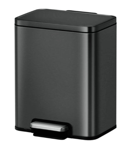 Square Black Matte Pedal Bin 20L EKO MADISON