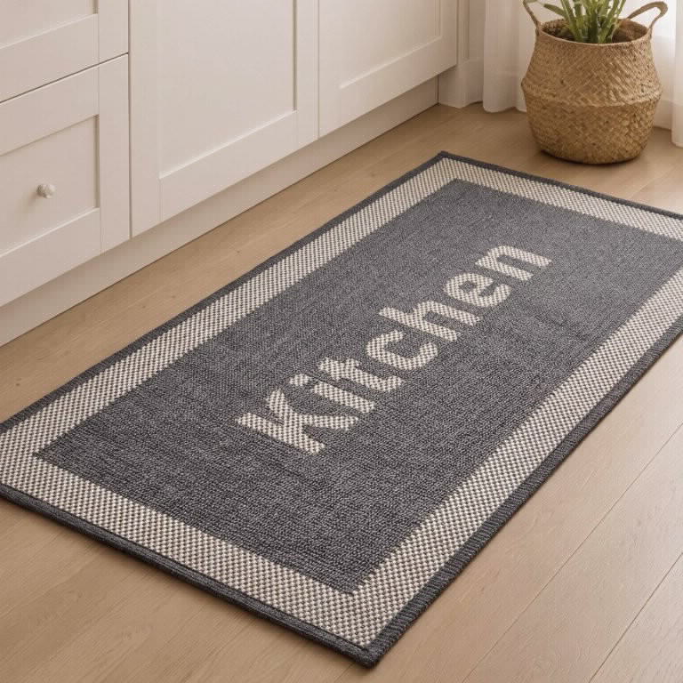 Floor Small Rug 70*180cm Jacquard KITCHEN Grey Dark