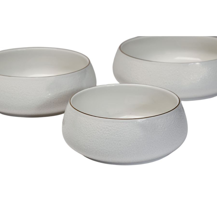 Plate Deep 21X21cm SPECIAL White/Gold