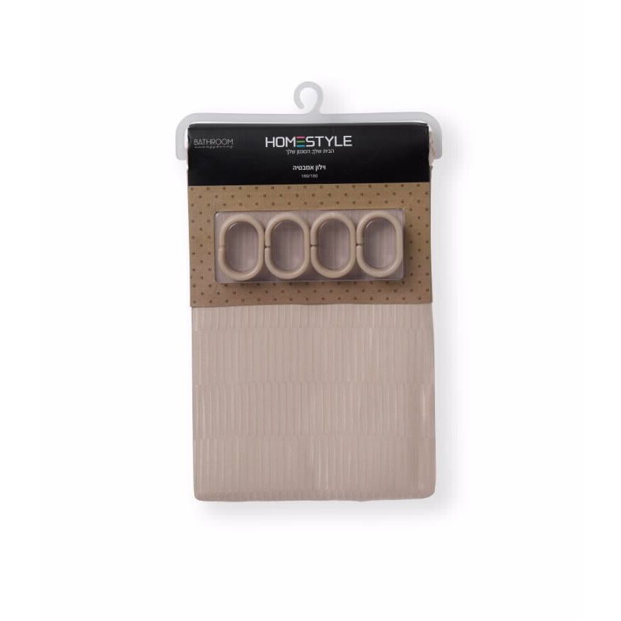Beige Curtain Bath 180*180cm Jacquard