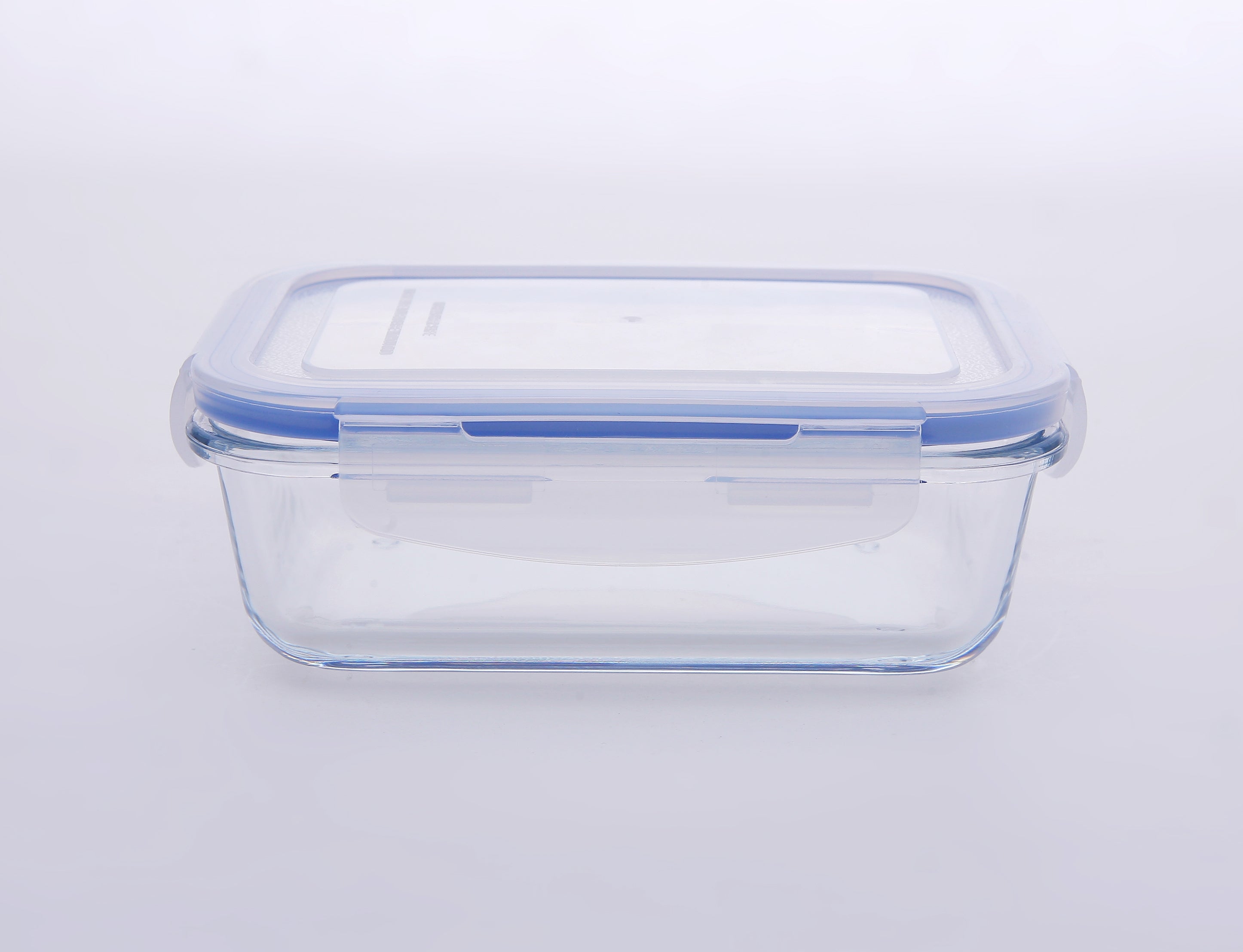 Rectangular Glass Storage Box 650ml Lid Plastic Soltam