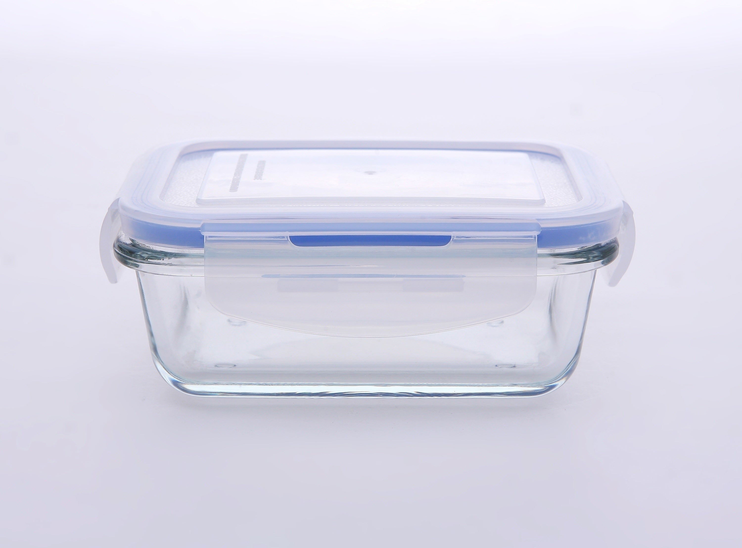 Rectangular Glass Storage Box 330ml Lid Plastic Soltam