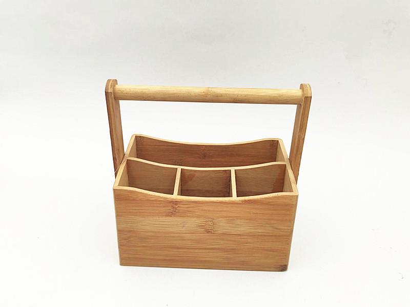 Wood Bamboo Cutlery Tray 4 Compartments Soltam