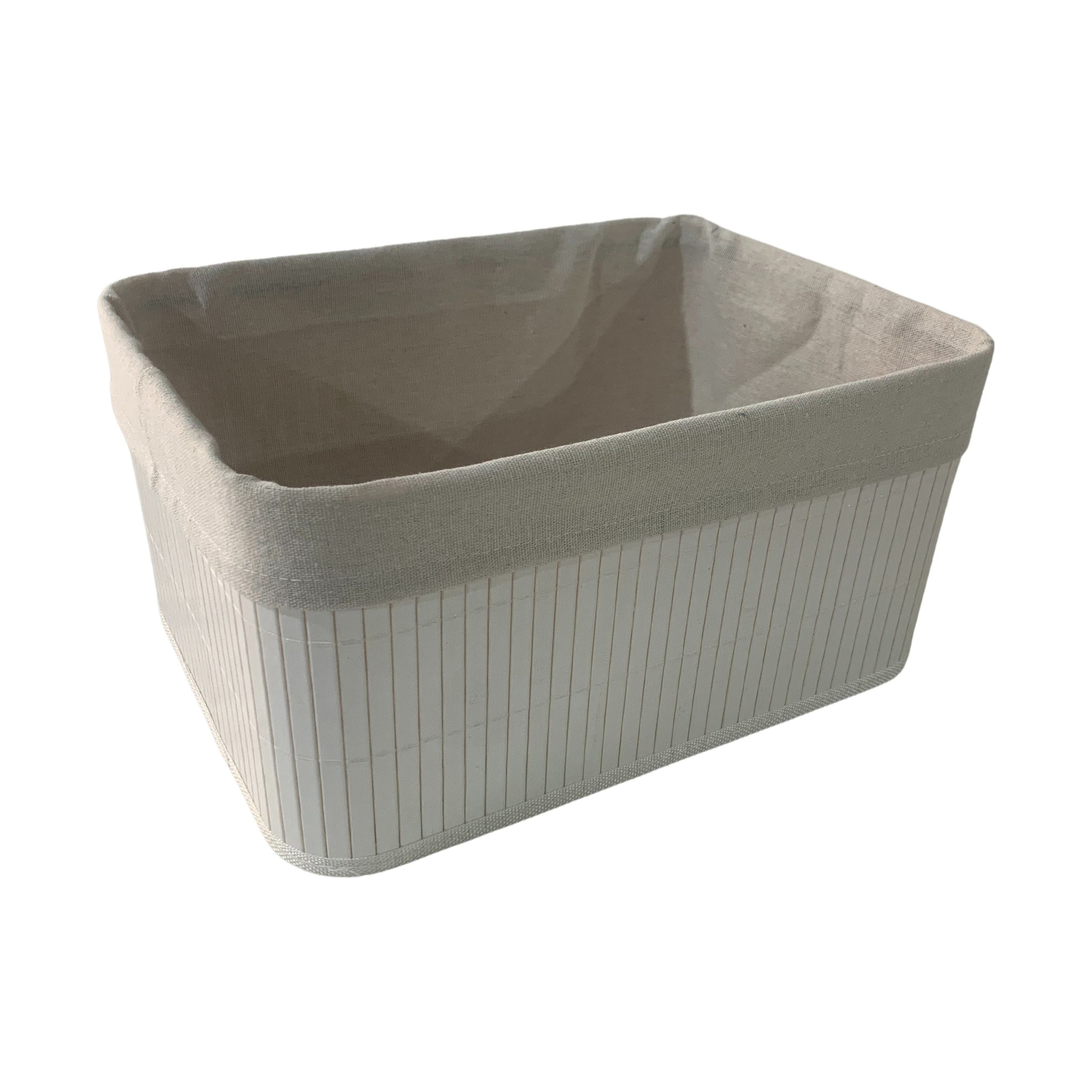 Bamboo White Basket L
