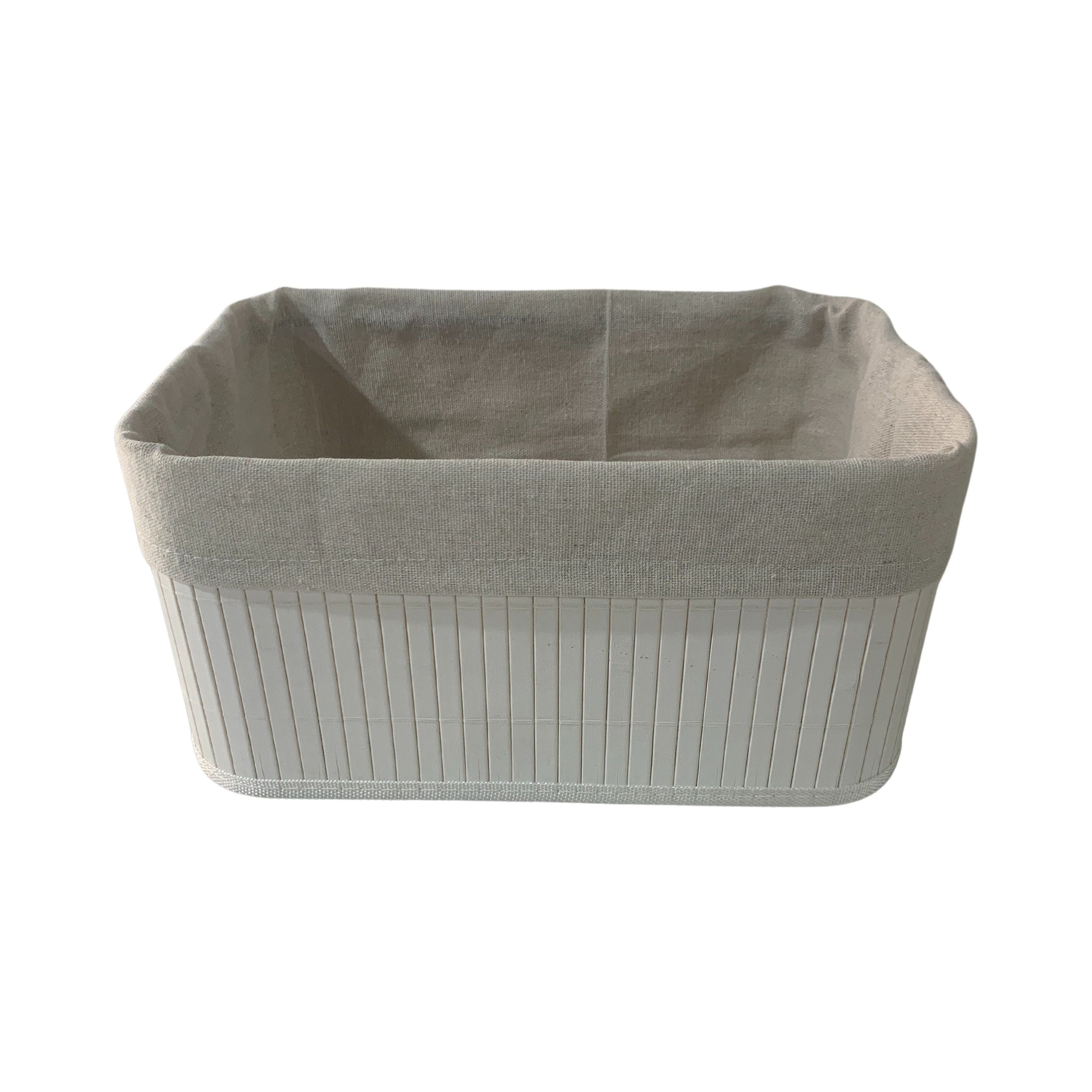 Bamboo White Basket M