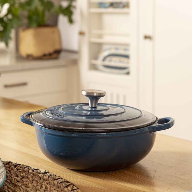 Saute Pan Cast Iron 3 L Blue