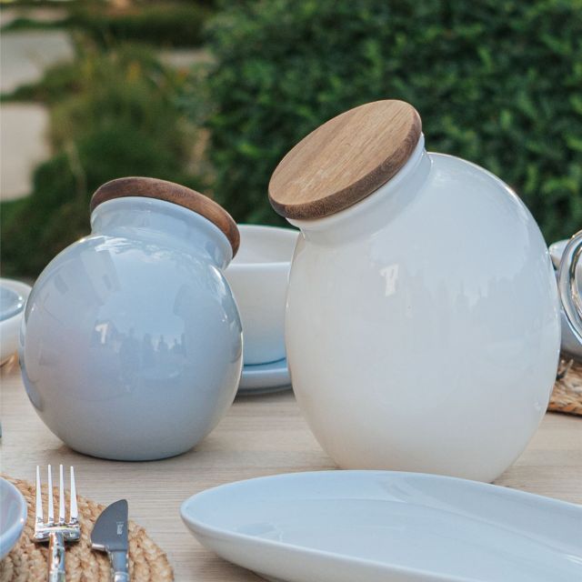 Jar Porcelain with Lid - OPALITE