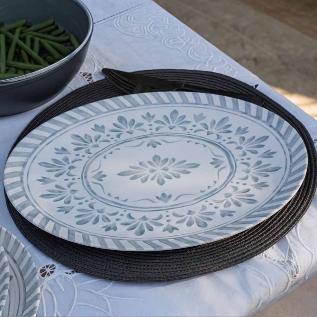 Hot Plate Serving Oval Melamine Series Mykonos