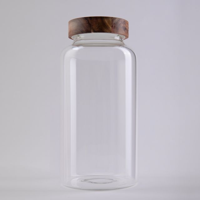 Jar Glass Lid Bamboo - Shelley