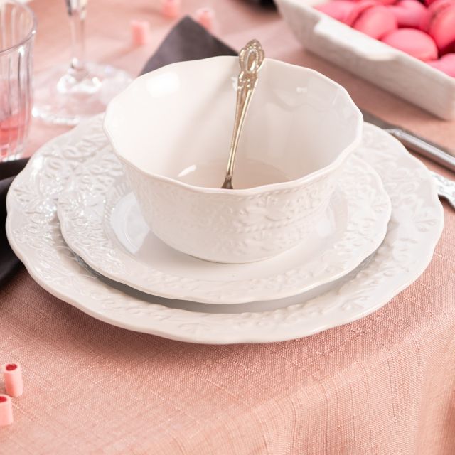 Serving Plates Porcelain - White Samara