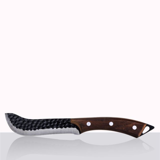 Knife Butcher Curved Handle Wood