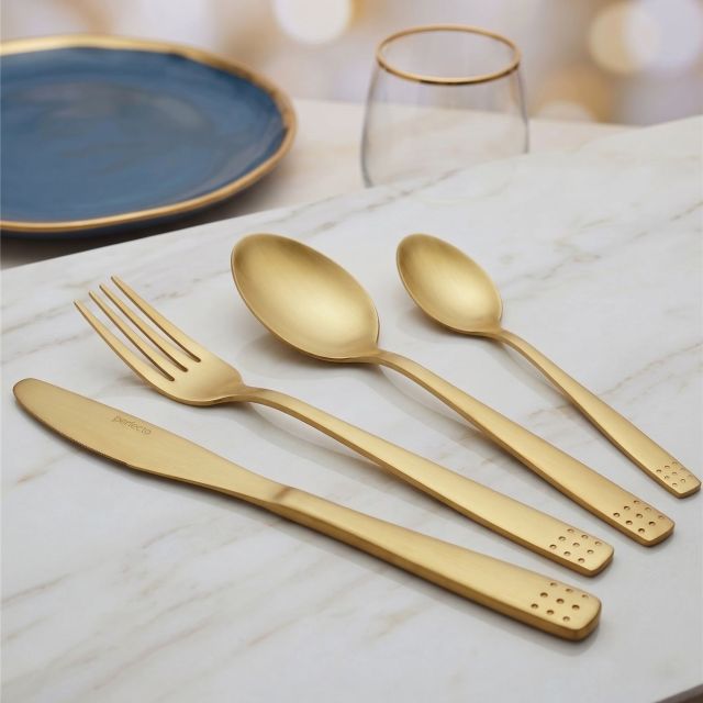 Cutlery Set Gold 24 Pieces PEFECTO