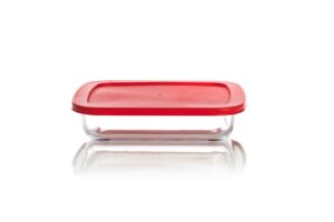 Square Baking Dish + Red Lid 1.8L