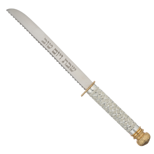 Silver & Gold Plated Challah Knife, 38 cm