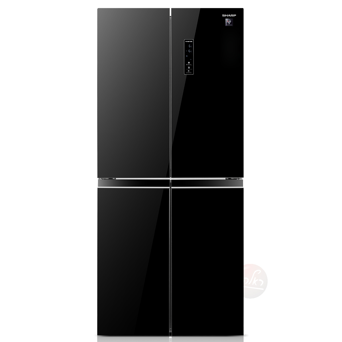 Refrigerator Sharp 4 Door 401 L Glass Black SJ-8435BL